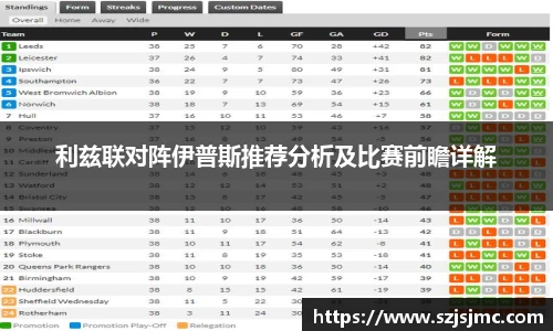 利兹联对阵伊普斯推荐分析及比赛前瞻详解